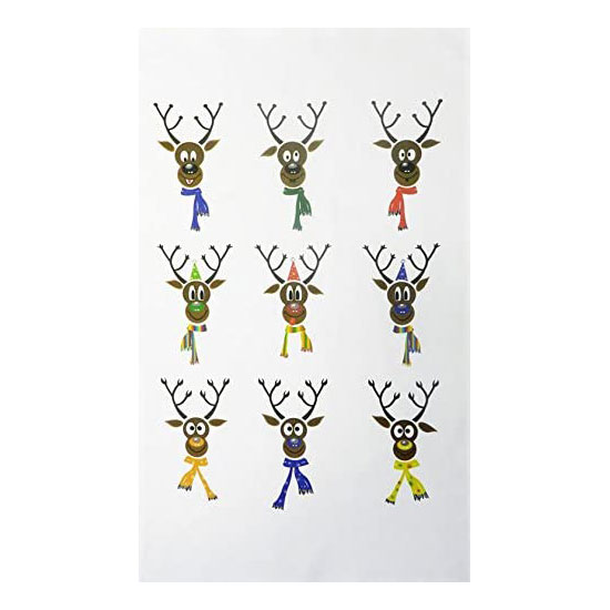 Half a Donkey Rockin' Reindeers Large Christmas Tea Towel