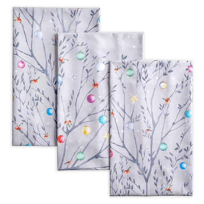 Maison d' Hermine Christmas Cotton Set of 3 Tea Towels