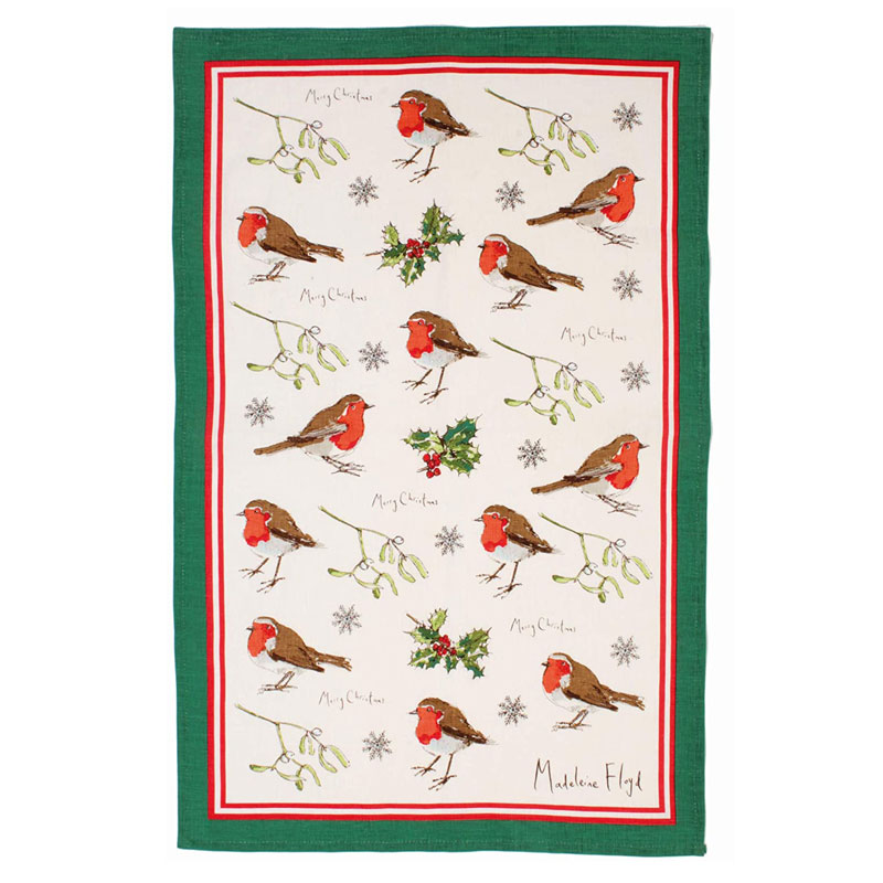 Ulster Weavers Madeleine Floyd Robins & Holly Cotton Tea Towel