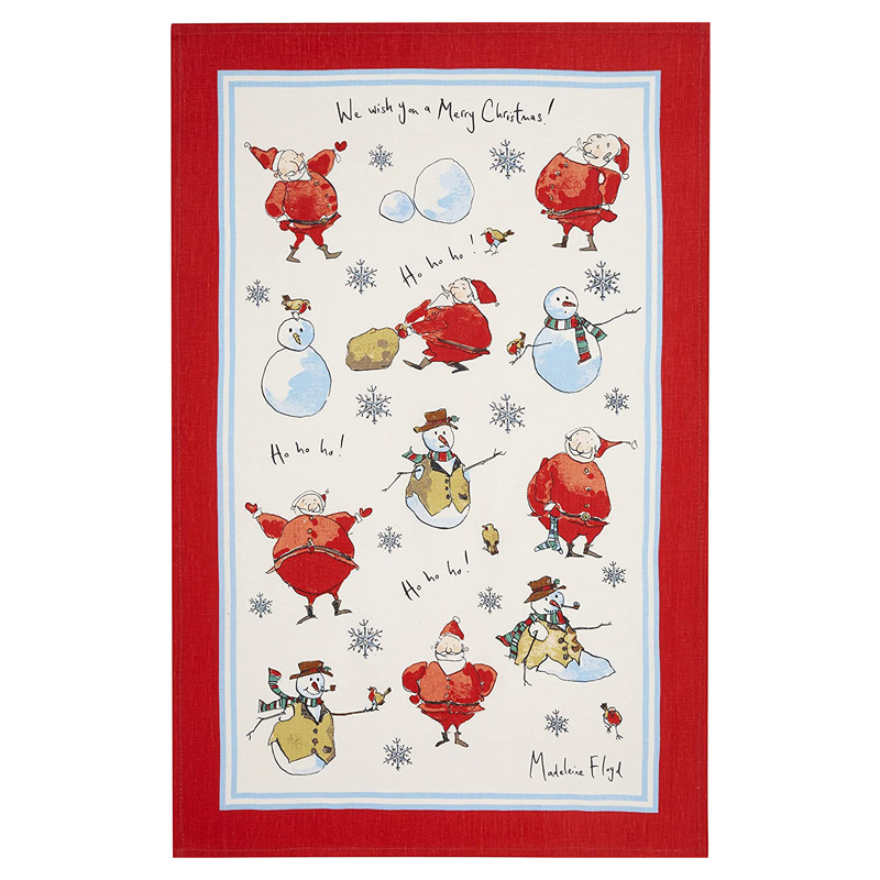 Ulster Weavers Madeleine Floyd Santa and Snowmen Cotton Tea Towel